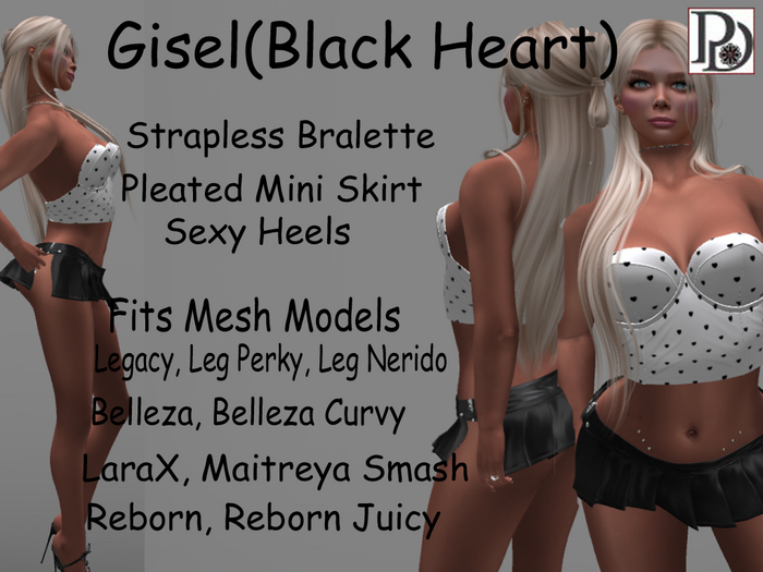 !PD-Gisel Outfit-WhiteblackHeart