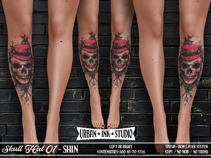 ..:UIS:.. Shin Tattoo - Skull Hat 01