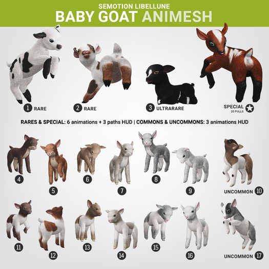 SEmotion Libellune Baby Goat Animesh #2 RARE