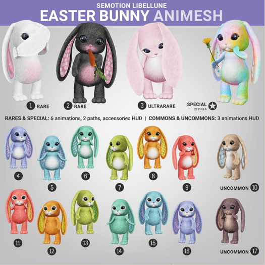 SEmotion Libellune Easter Bunny Animesh #1 RARE