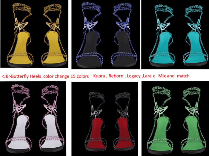 <JB>Butterfly heels  fatpack