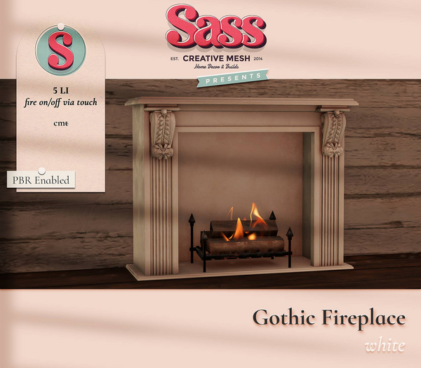 Sass [Gothic Fireplace] White