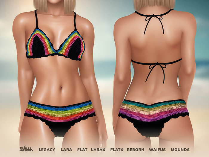 zhu. Crochet bikini (top and bottom)
