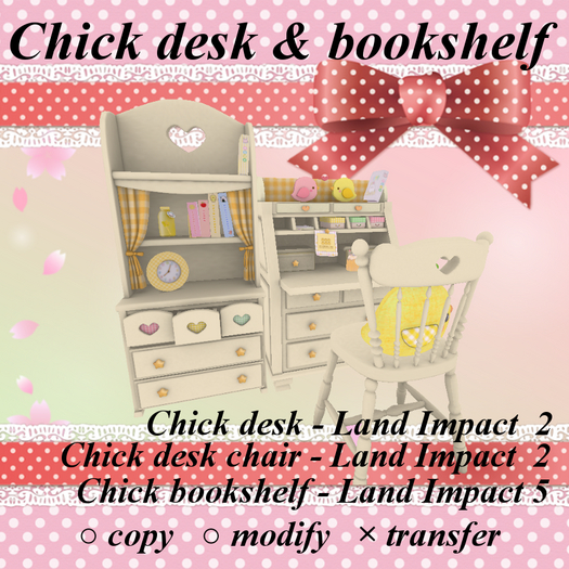 Chick desk & bookshelf