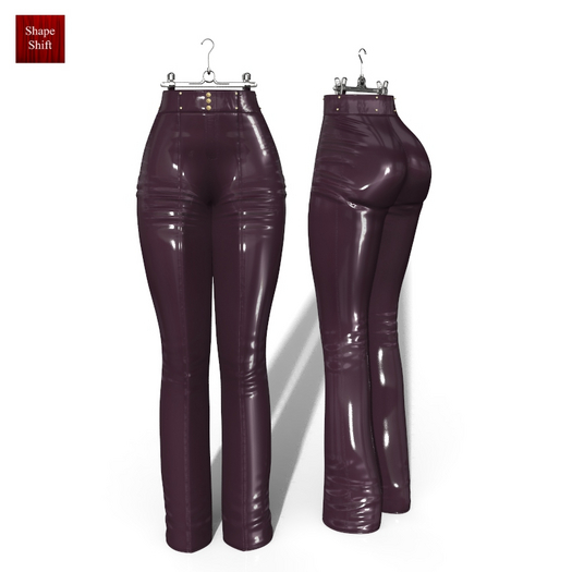 Plum Latex Trousers LaraX