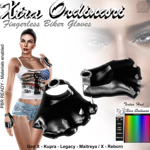 *XO* Fingerless Biker Gloves