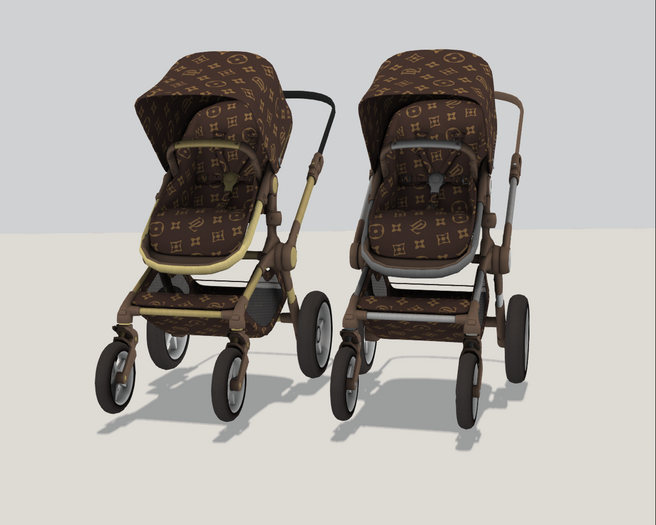 Luv Creation's VuiLton Stroller Texture HUD Brown