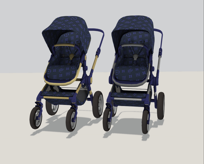 Luv Creation's Vuitton Stroller Texture HUD Blue