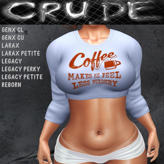 Coffee Makes Me Feel Less Murdery Women's Crop (WCC)  <Wear Me>