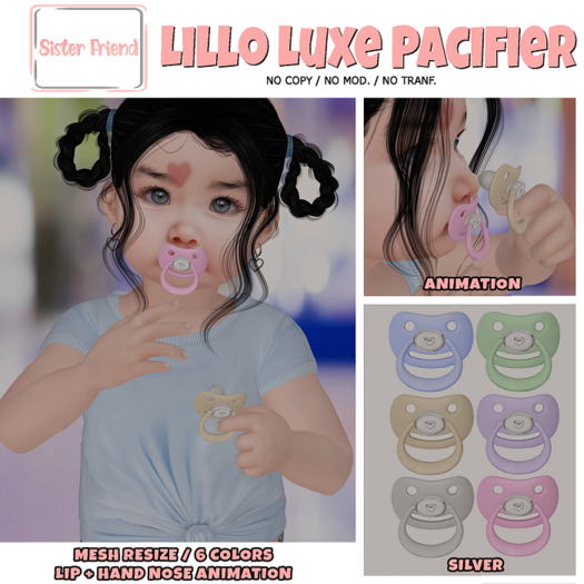 SF Lillo Luxe Pacifier - Silver