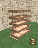 Vertical shelf for worm farms or plants. 5 section.