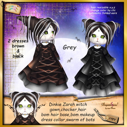 Dinkies Zarah Witch outfit grey