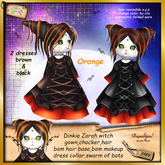 Dinkies Zarah Witch outfit orange