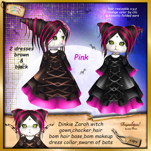 Dinkies Zarah Witch outfit pink
