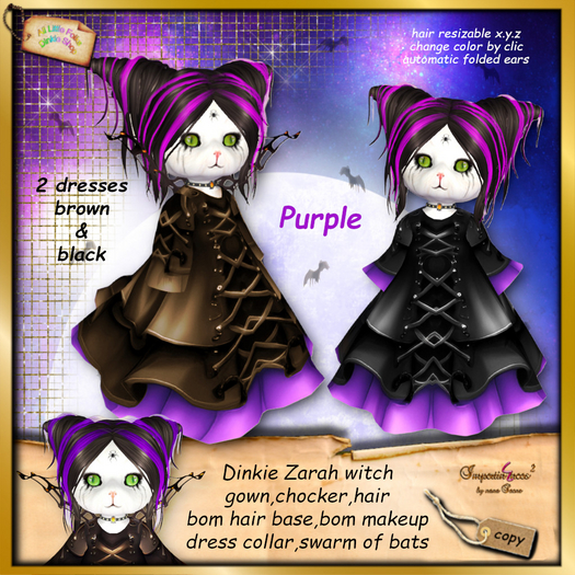 Dinkies Zarah Witch outfit purple