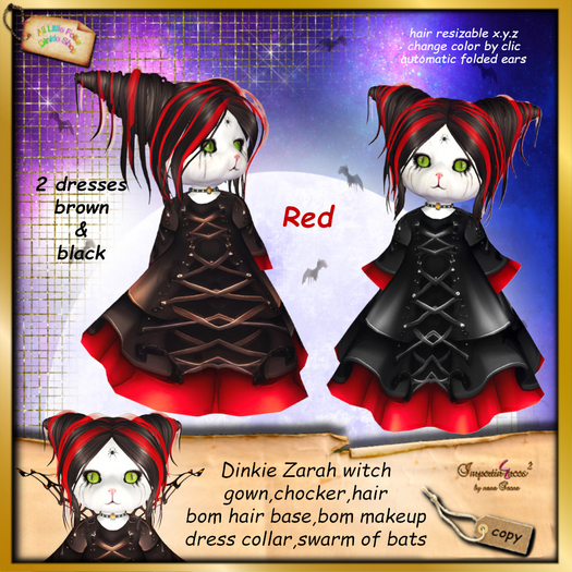 Dinkies Zarah Witch outfit red