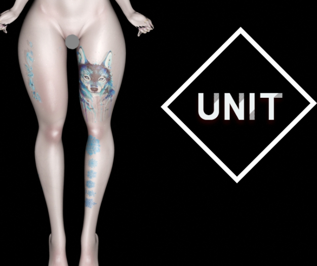 Unit - Tattoo Blue Wolf Bake On Mesh