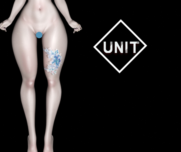 Unit - Tattoo Blue Flower Bake On Mesh