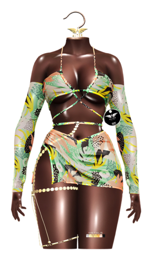 ALTER Kess Top Skirt Garter ~ (Tropic green): LaraX, Legacy, Reborn, Waifu