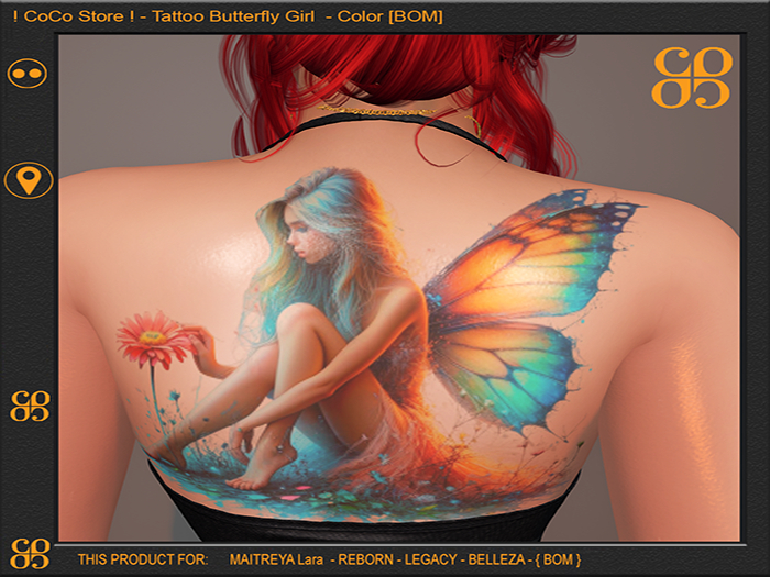 ! CoCo Store ! - Tattoo Butterfly Girl  - Color [BOM]