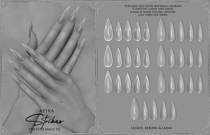 [Apika] Streaks Nails V2 - Stiletto (DEMO)