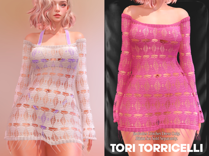 TORI TORRICELLI // Ria Crochet Dress // Pink