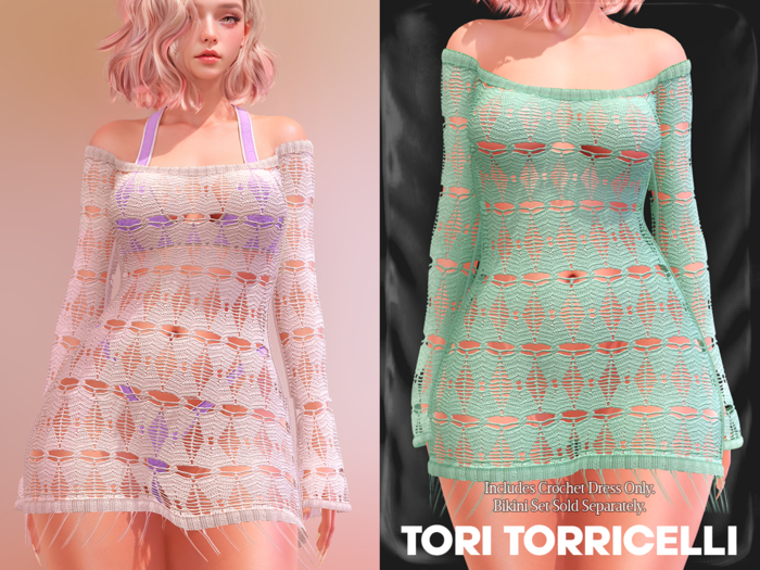 TORI TORRICELLI // Ria Crochet Dress // Mint