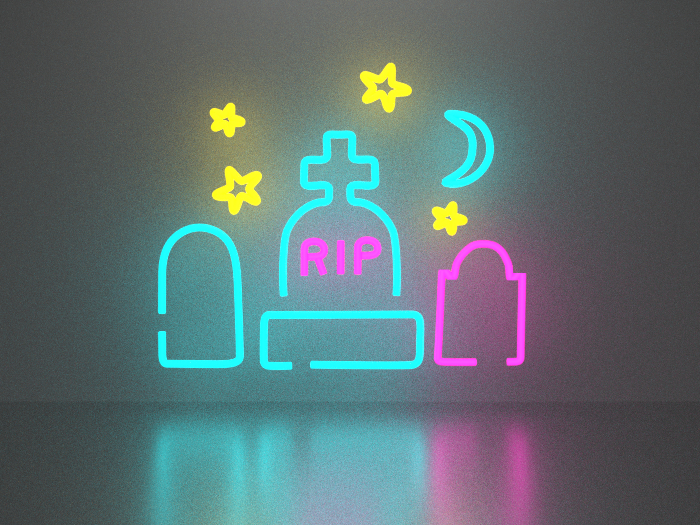 Cemetery 1 neon sign Full Permission