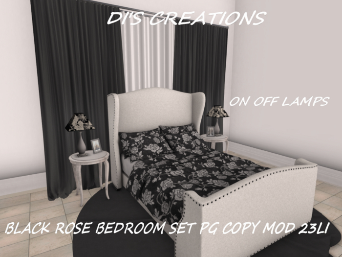 BLACK ROSE BEDROOM SET PG