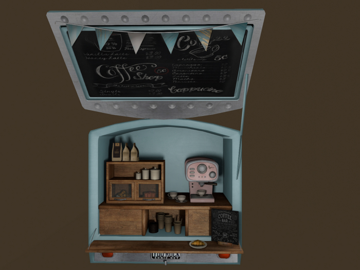1. Myrrine. Coffee time coffee cart blue RARE