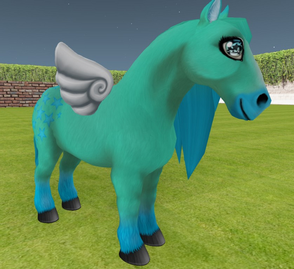 Amaretto Ponie Pals : Turquoise Fabulous Whitie Wing Male
