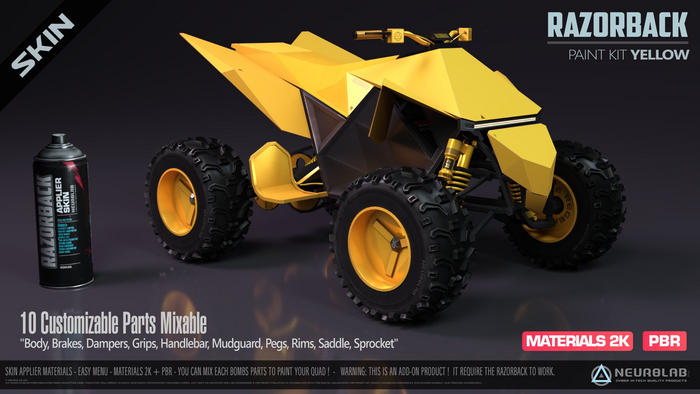 RAZORBACK SKIN APPLIER (YELLOW + PBR) [NeurolaB Inc.]