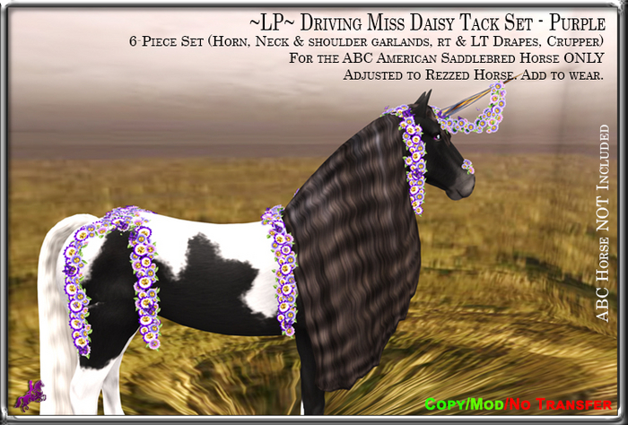 ~LP~ Driving Miss Daisy Set [BOXED] ABC Saddlebred Purple