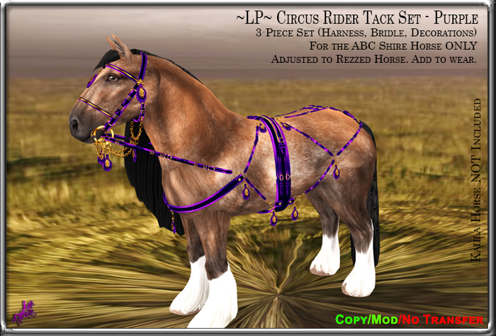 ~LP~ Circus Rider Tack Set (BOXED) ABC Shire Purple