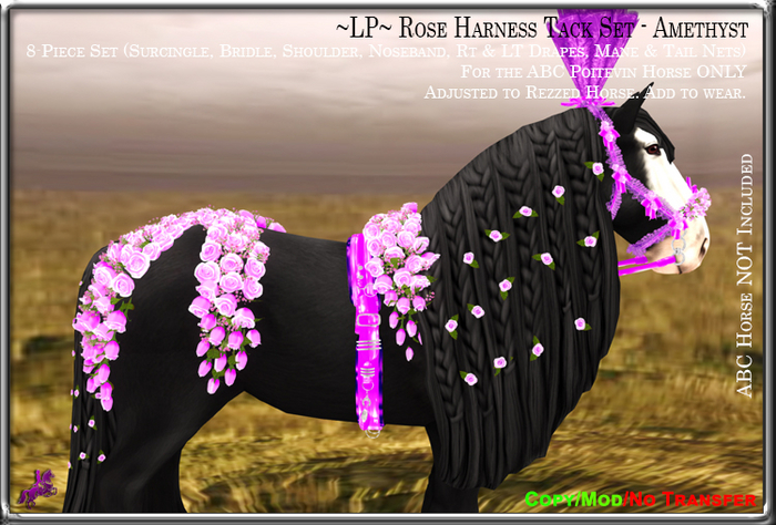 ~LP~ Rose Harness Set (ABC Poitevin) BOXED  Amethyst