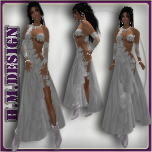 * H.M.Design *  Synthia white   Evening Gown Complete
