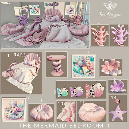 03 Bee The Designs Mermaid Bedroom 2 Kids