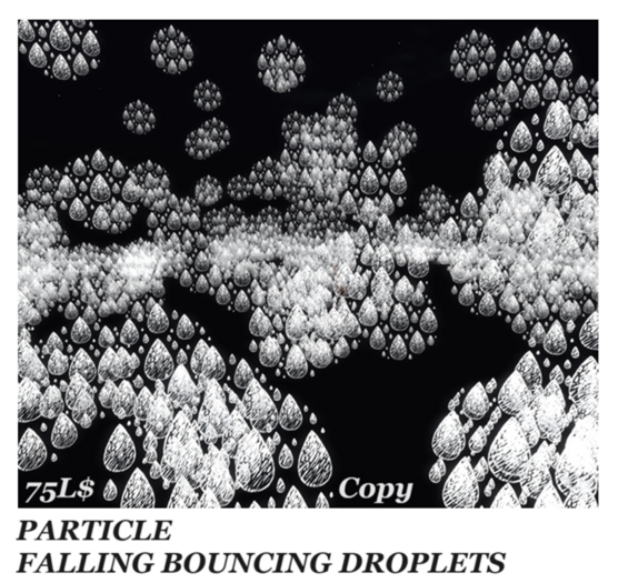 PARTICLE FALLING BOUNCING DROPLETS 