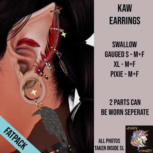 Angry Unicorn - Kaw Earrings Fatpack