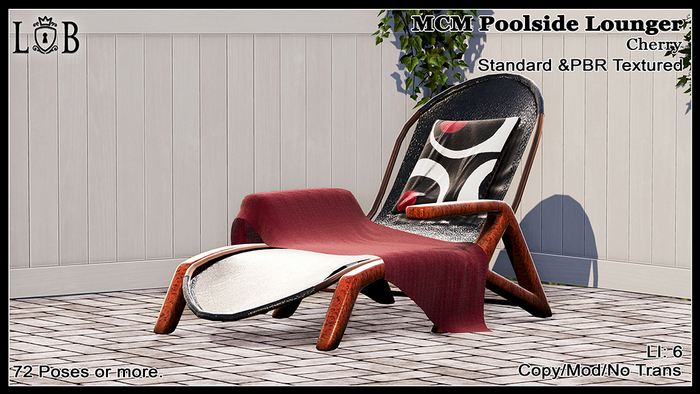 ~L:B~ MCM Poolside Lounger - Cherry 