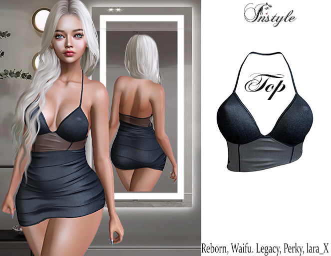 InStyle- Top Jesse Black// Reborn, Waifu. Legacy, Perky, laraX