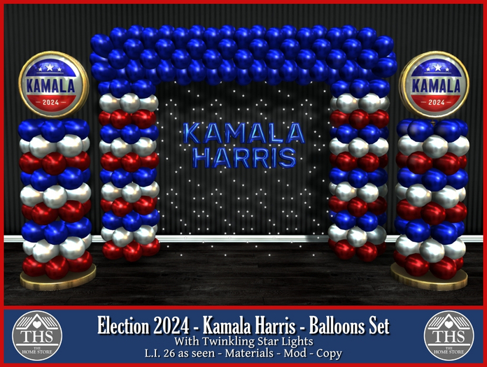 ELECTION 2024 - KAMALA HARRIS - BALLOONS - ELECTION BALLOONS - ELECTION DECOR - KAMALA - HARRIS