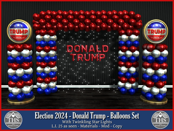 ELECTION 2024 - DONALD TRUMP - BALLOONS - ELECTION BALLOONS - ELECTION DECOR - DONALD - TRUMP