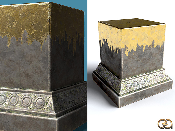EA Design ♦ Gold Antique Pedestal