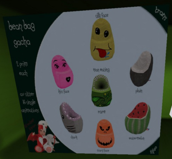 ~LH&S~Bean Bag Chair Man Eating RARE