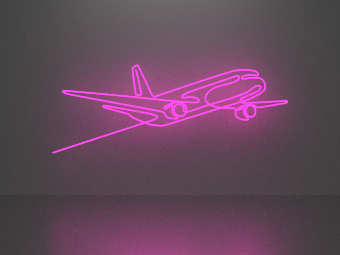 Plane neon sign Full Permission