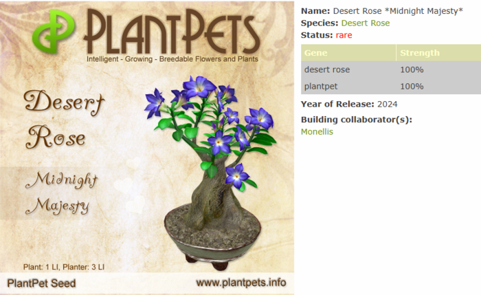 PlantPet Seed [Desert Rose *Midnight Majesty*]