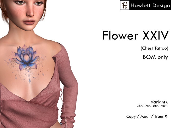 [HDesign] Flower XXIV (Chest Tattoo)