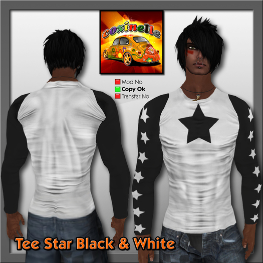 Coxi -  Tee black & white star