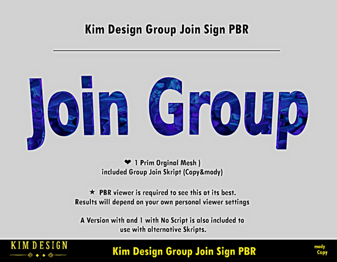 Kim Design Group Join Sign PBR